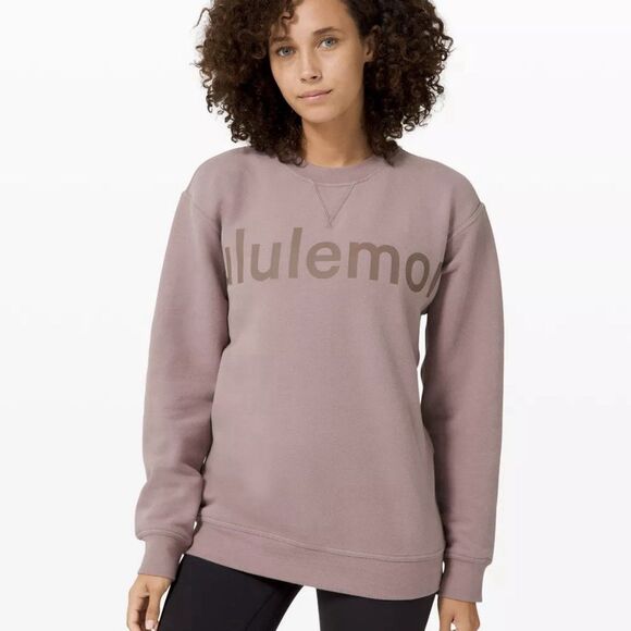 Lululemon All Yours Crewneck Sweatshirt Women’s Size 6 Purple Graphic Spellout - Picture 8 of 9